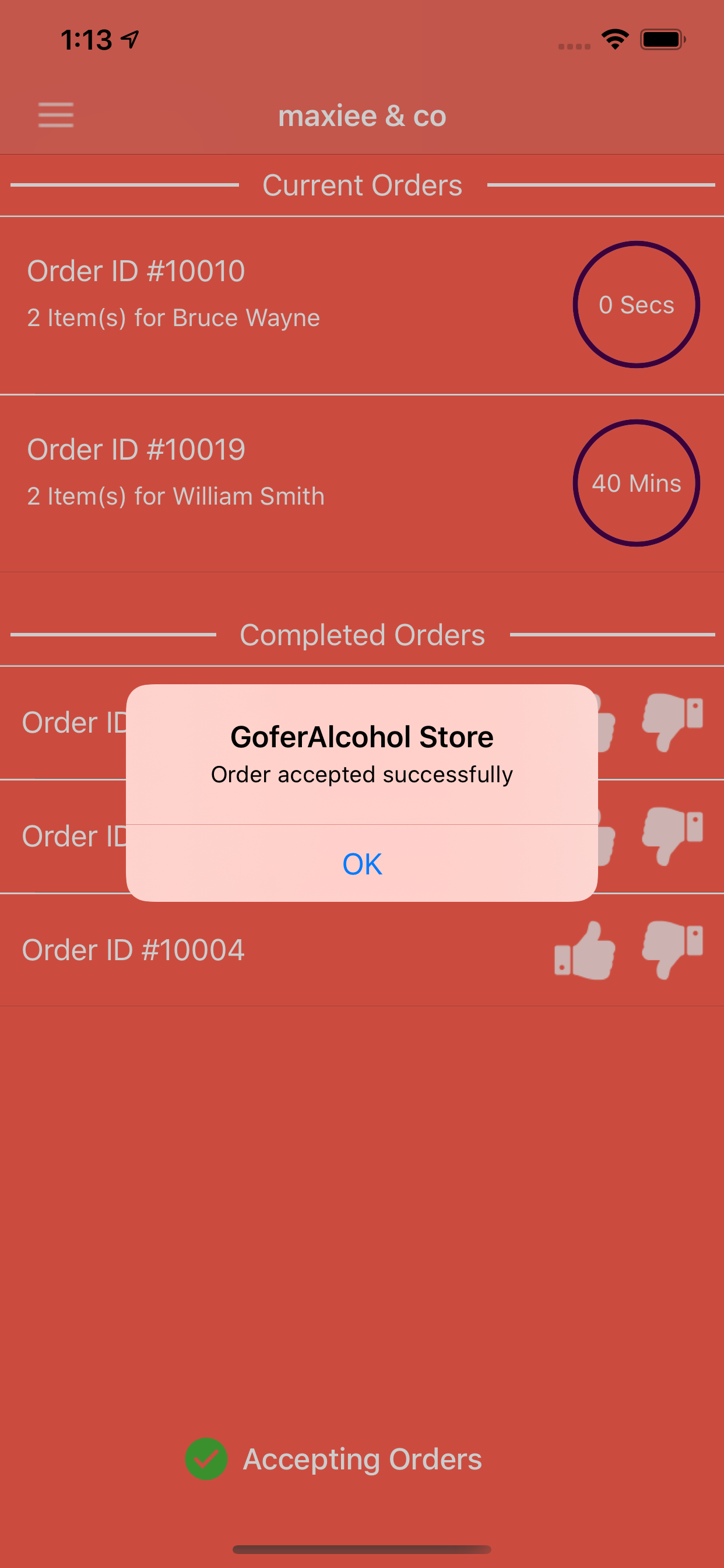 alcohol delivery script